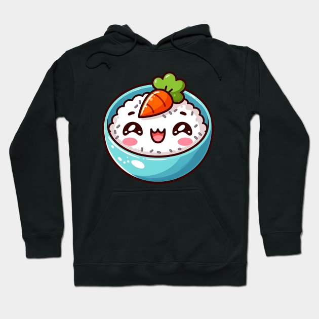 Charming Kawaii Rice Bowl Hoodie by PhotoSphere